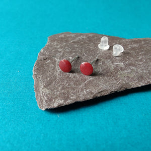 Studs - Mini Circle - Cherry Red