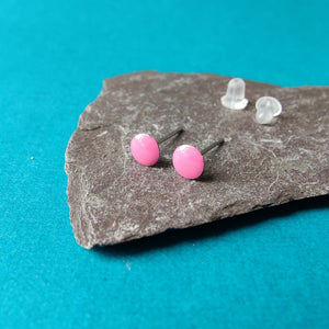 Studs - Mini Circle - Bright Pink