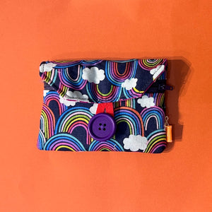 Zip Pocket Button Purse - Rainbows