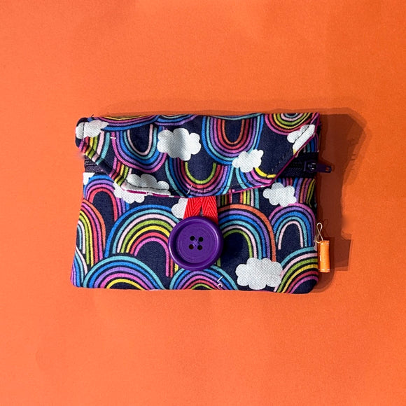 Zip Pocket Button Purse - Rainbows