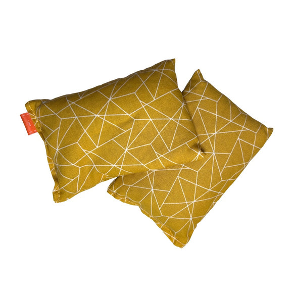 Reusable Wheat Handwarmers - Mustard Geometric