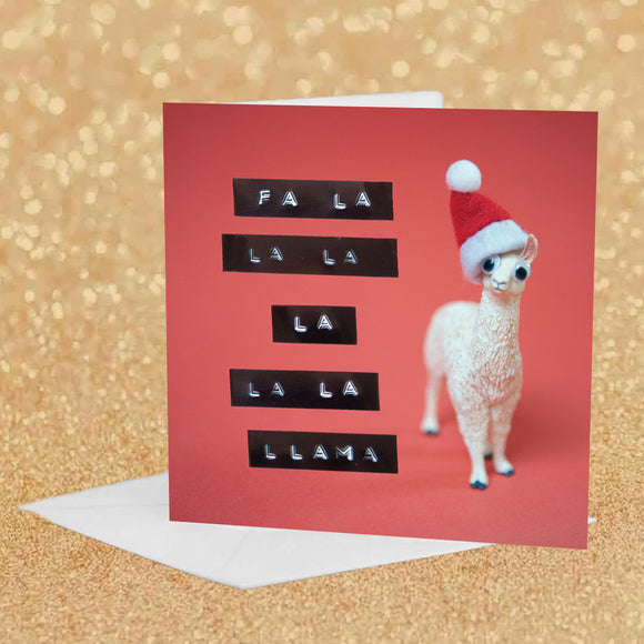 Christmas Googly Eye Card - Fa La Llama