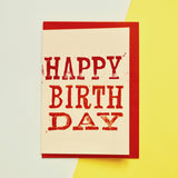 Happy Birthday Lino Print Card