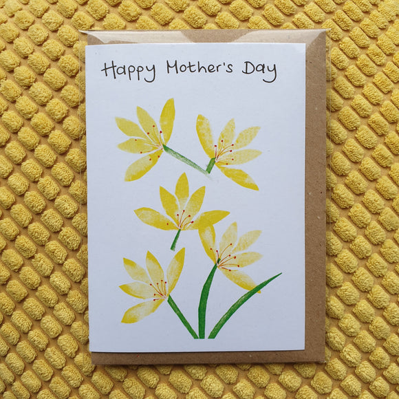 'Happy Mother's Day' Yellow Crocus Card