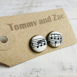 Japanese Fabric Earring / Music notes