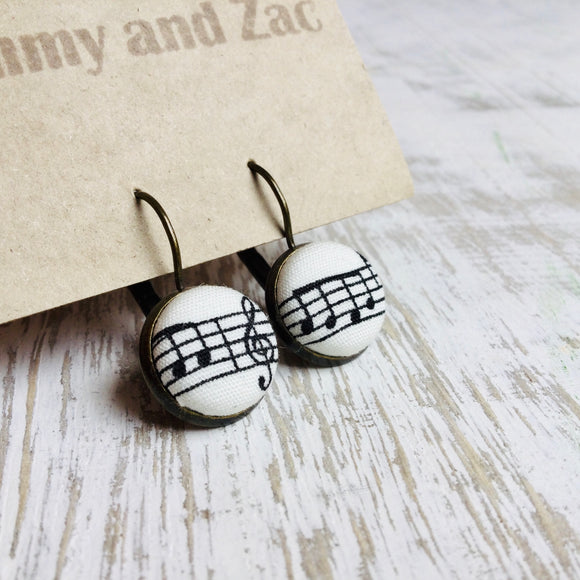 Japanese Fabric Earring / Music notes