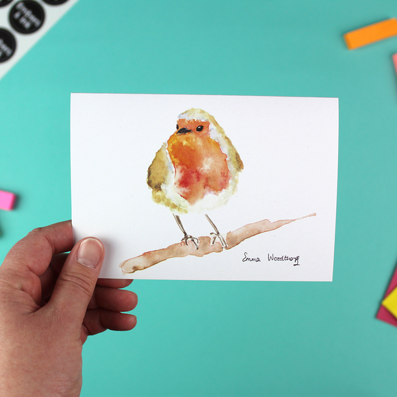 Robin On A Branch Greetings Card