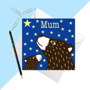 Bear Print Mum Greetings Card