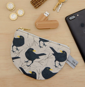 Blackbird print purse