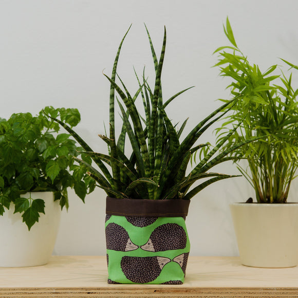 Hedgehog Print Textile Plant Pot