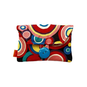 Zip Pocket Button Purse - Multicoloured Circles