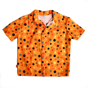 Age 5 Kids Handmade Shirt - Orange Dots